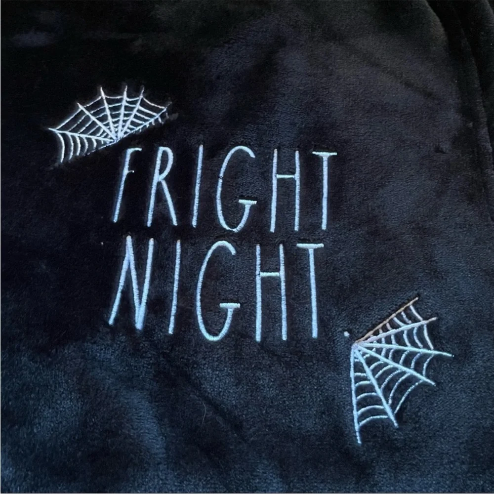 Rae Dunn FRIGHT NIGHT Blanket NWT Throw with Tassels